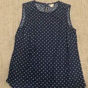 Navy JCrew Polka Dot Tank